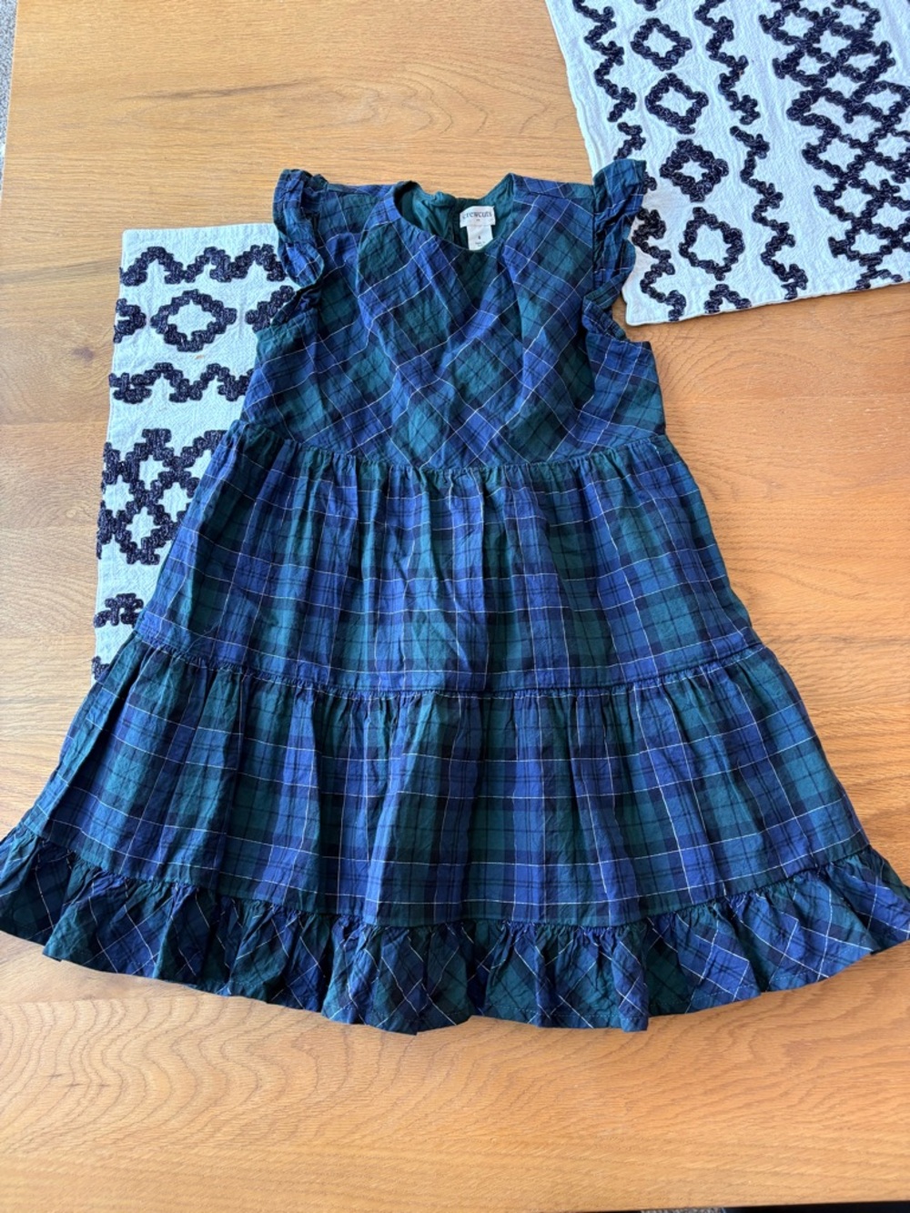 Crewcuts Plaid Tiered Dress kids girls size 6